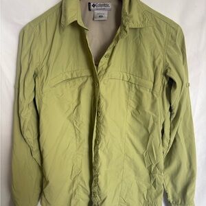 Columbia Women’s XS Light Green Long Sleeve Shirt, Activewear Top, Hiking Top